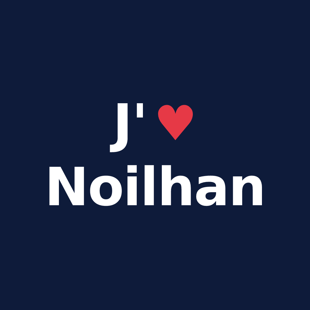 T-shirt personnalisé Noilhan — design J'aime Noilhan