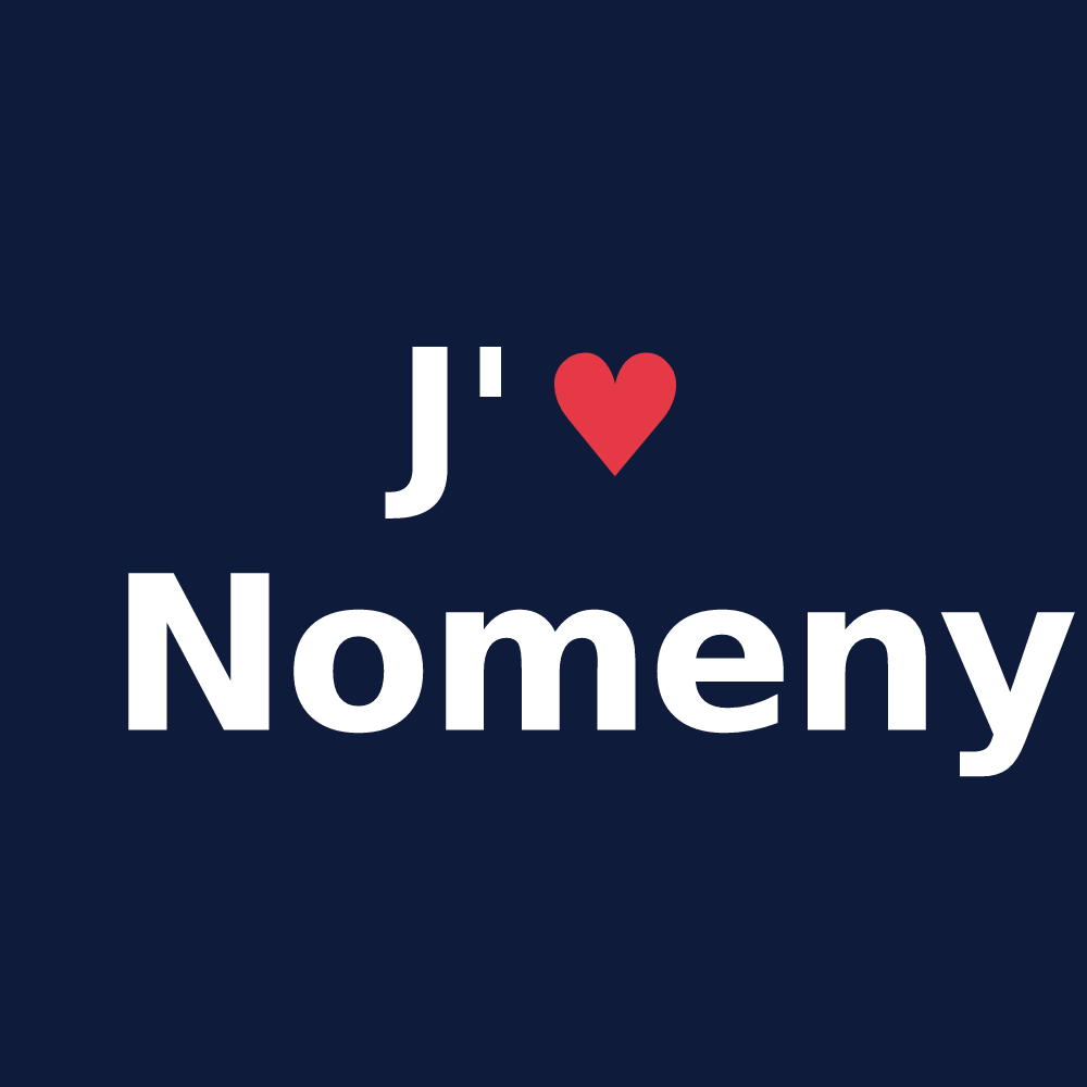 T-shirt personnalisé Nomeny — design J'aime Nomeny