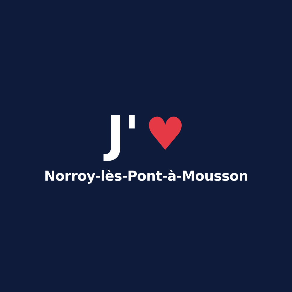 T-shirt personnalisé Norroy-lès-Pont-à-Mousson — design J'aime Norroy-lès-Pont-à-Mousson