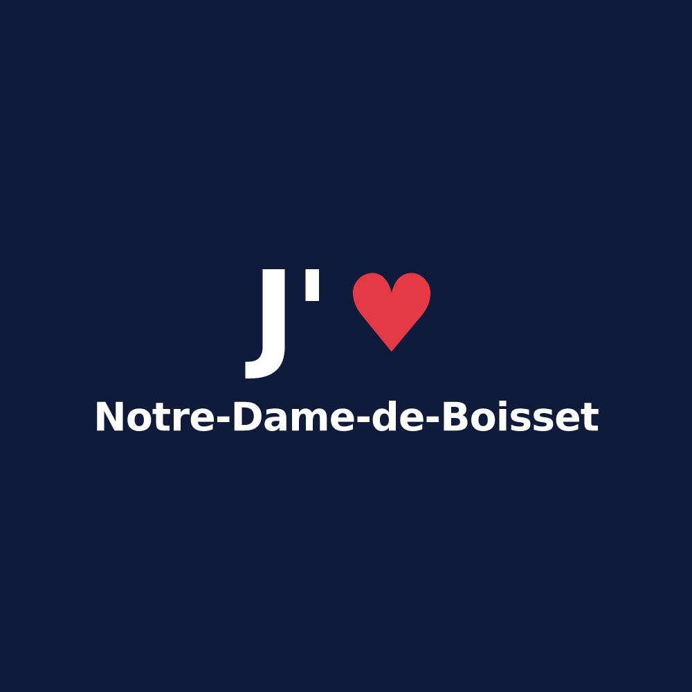 T-shirt personnalisé Notre-Dame-de-Boisset — design J'aime Notre-Dame-de-Boisset