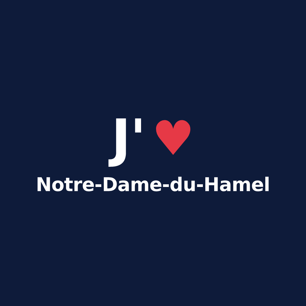 T-shirt personnalisé Notre-Dame-du-Hamel — design J'aime Notre-Dame-du-Hamel