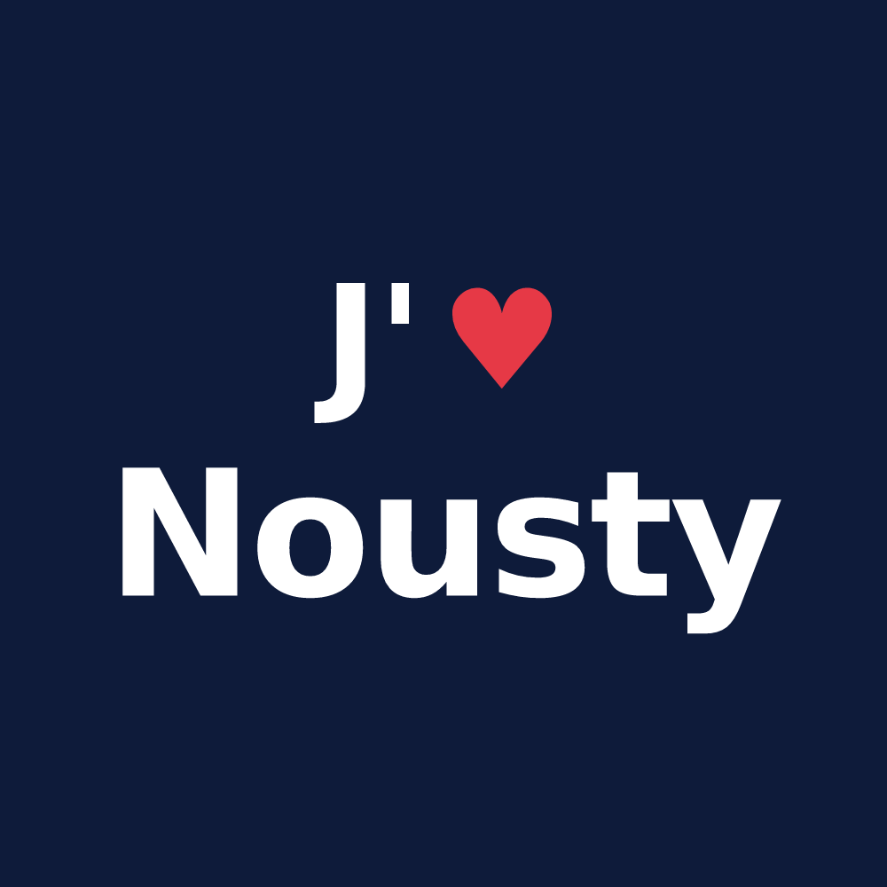 T-shirt personnalisé Nousty — design J'aime Nousty