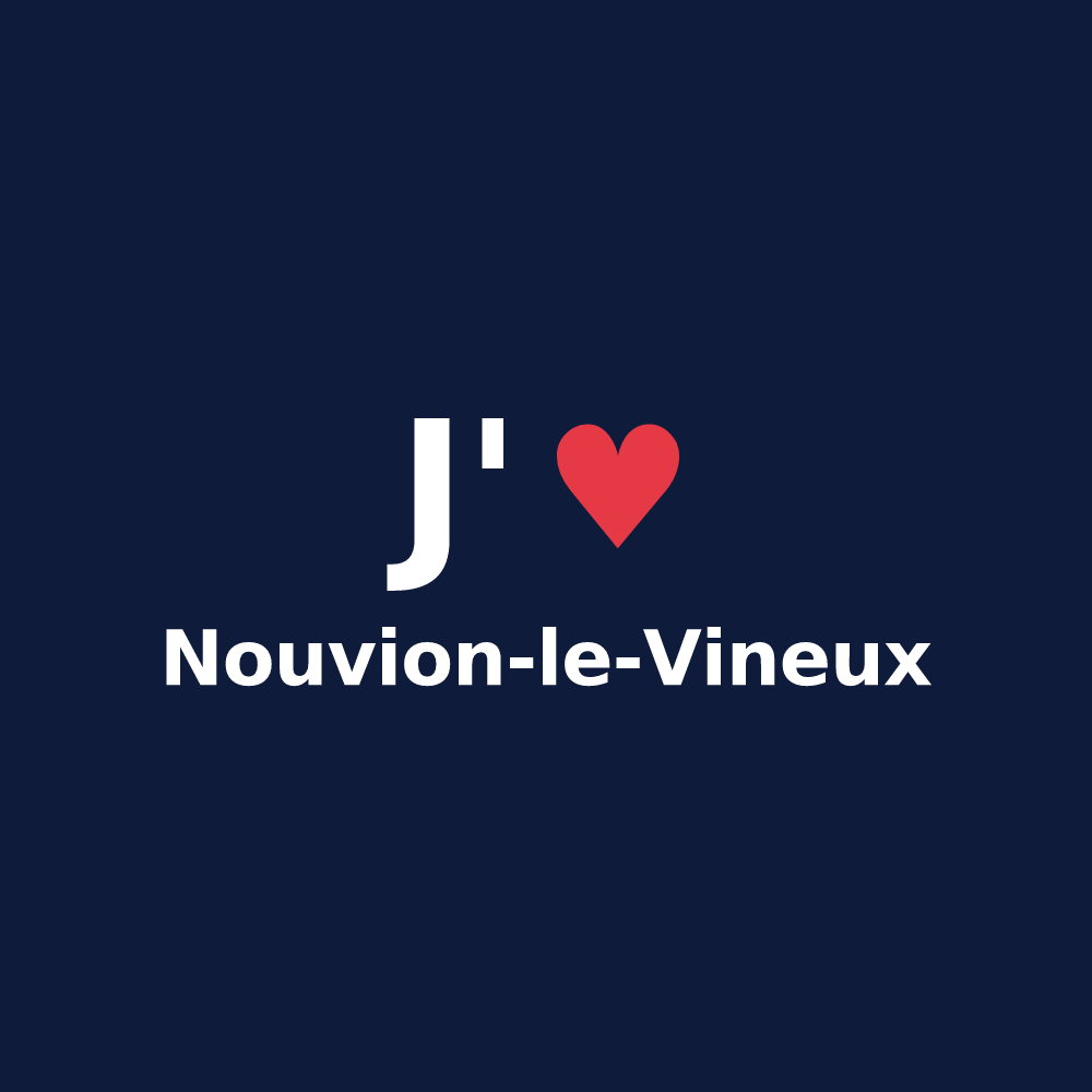 T-shirt personnalisé Nouvion-le-Vineux — design J'aime Nouvion-le-Vineux