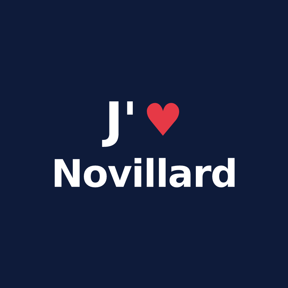 T-shirt personnalisé Novillard — design J'aime Novillard