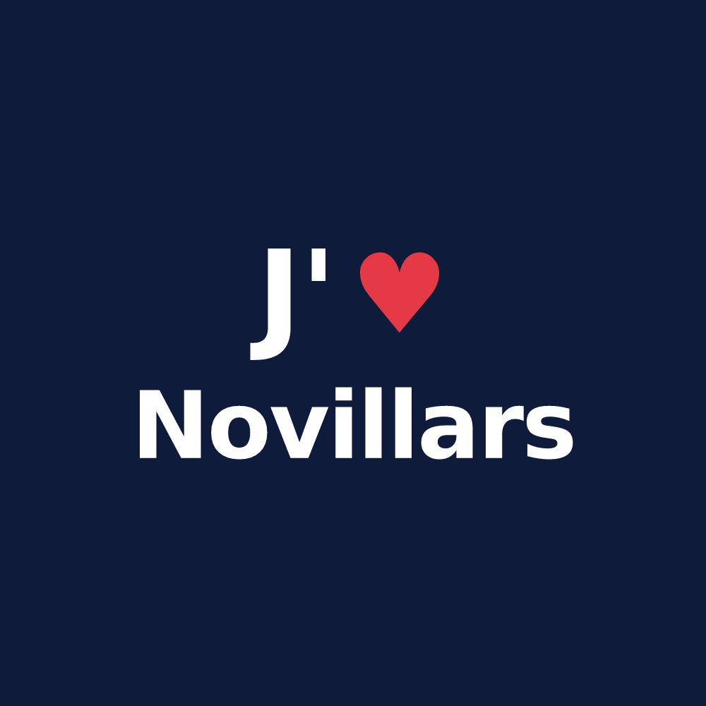 T-shirt personnalisé Novillars — design J'aime Novillars