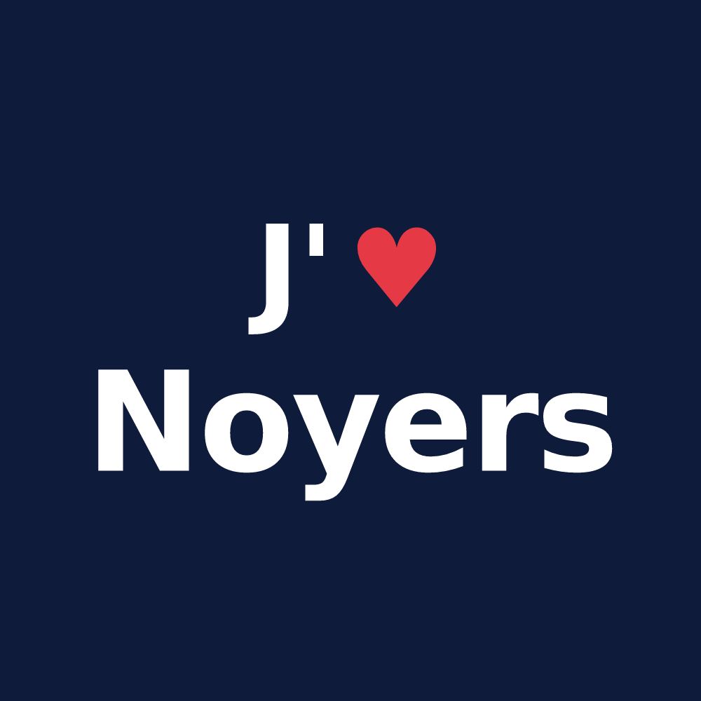 T-shirt personnalisé Noyers — design J'aime Noyers