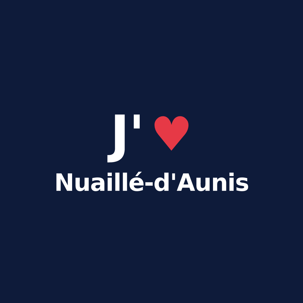T-shirt personnalisé Nuaillé-d'Aunis — design J'aime Nuaillé-d'Aunis