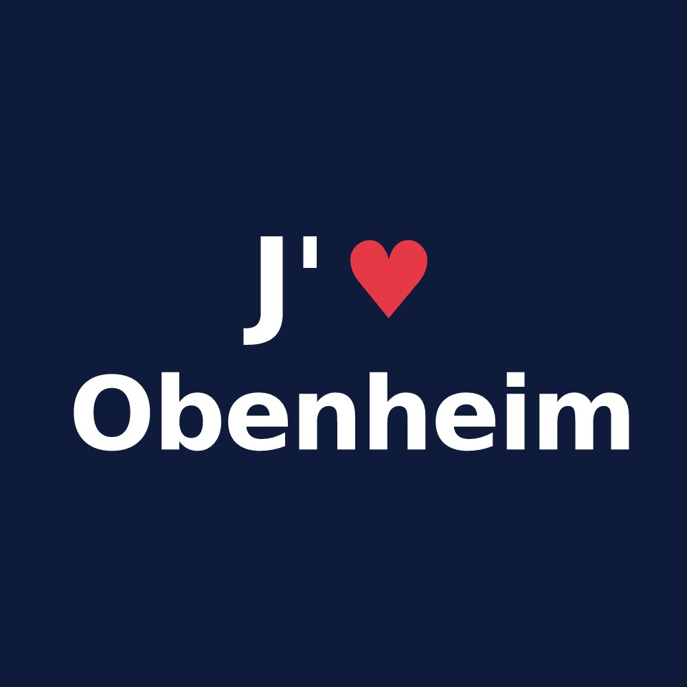 T-shirt personnalisé Obenheim — design J'aime Obenheim