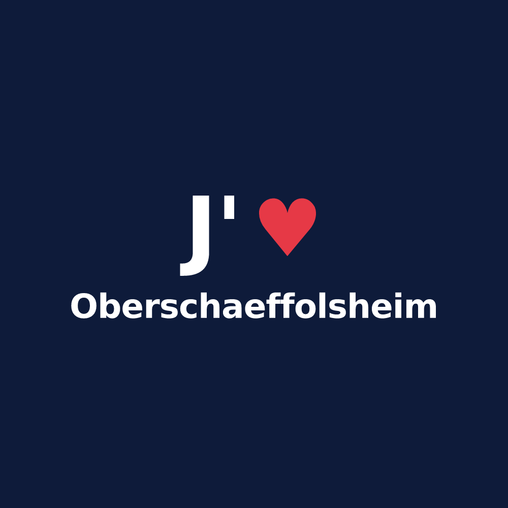 T-shirt personnalisé Oberschaeffolsheim — design J'aime Oberschaeffolsheim
