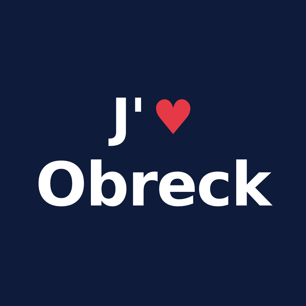 T-shirt personnalisé Obreck — design J'aime Obreck