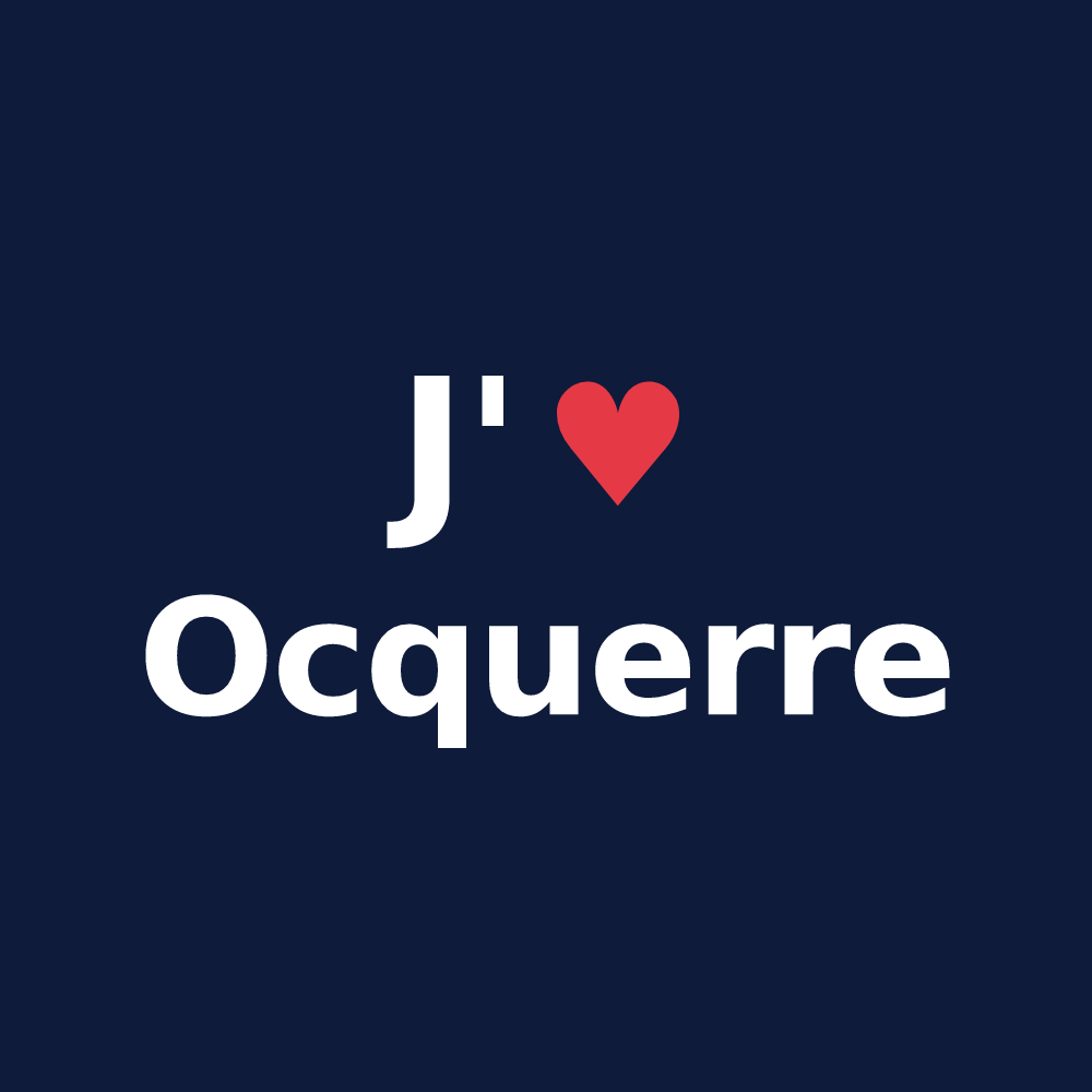 T-shirt personnalisé Ocquerre — design J'aime Ocquerre