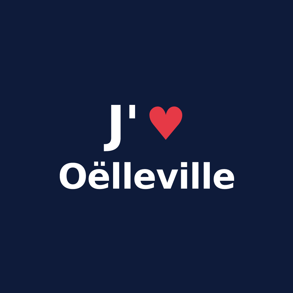 T-shirt personnalisé Oëlleville — design J'aime Oëlleville