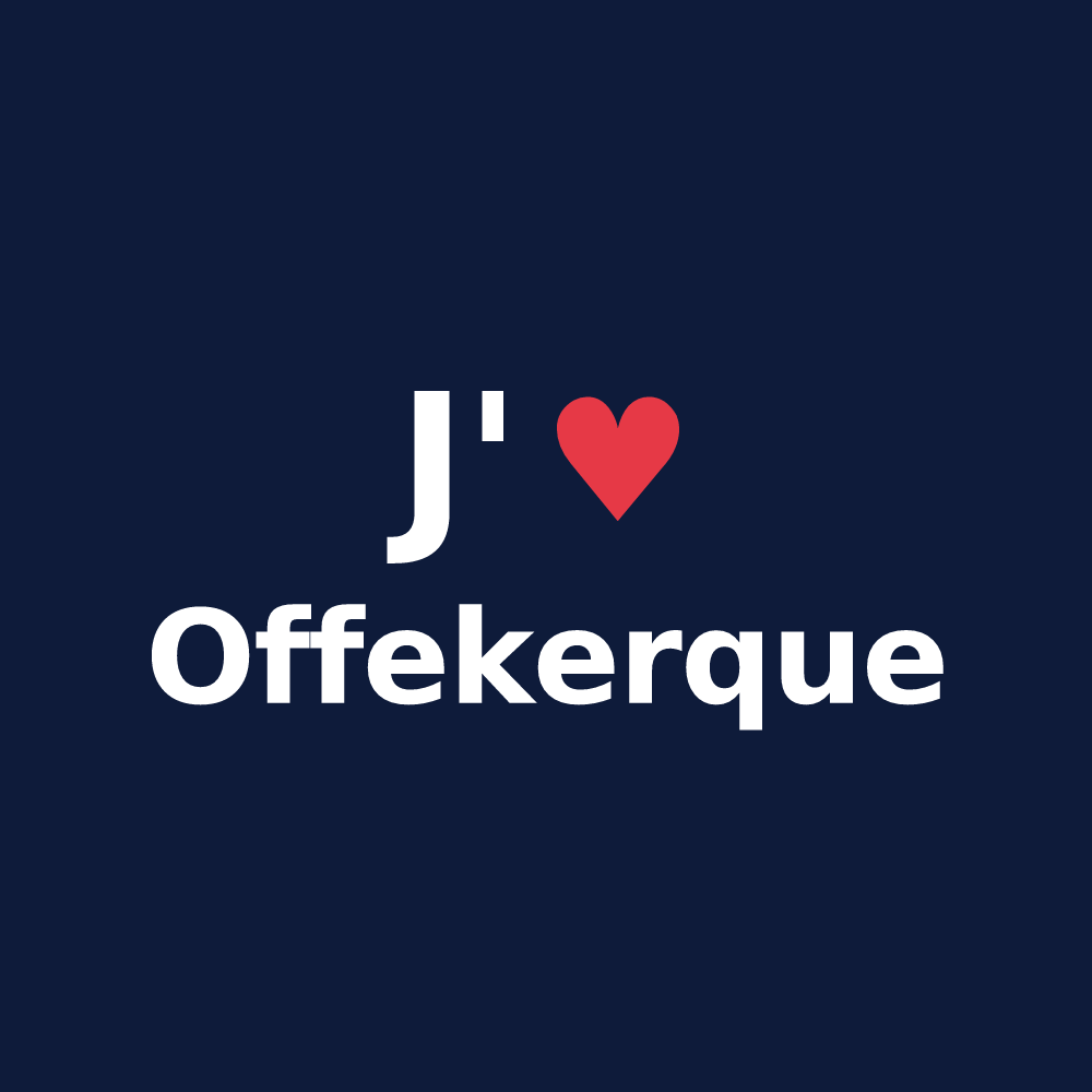 T-shirt personnalisé Offekerque — design « J'aime Offekerque » imprimé sur le t-shirt
