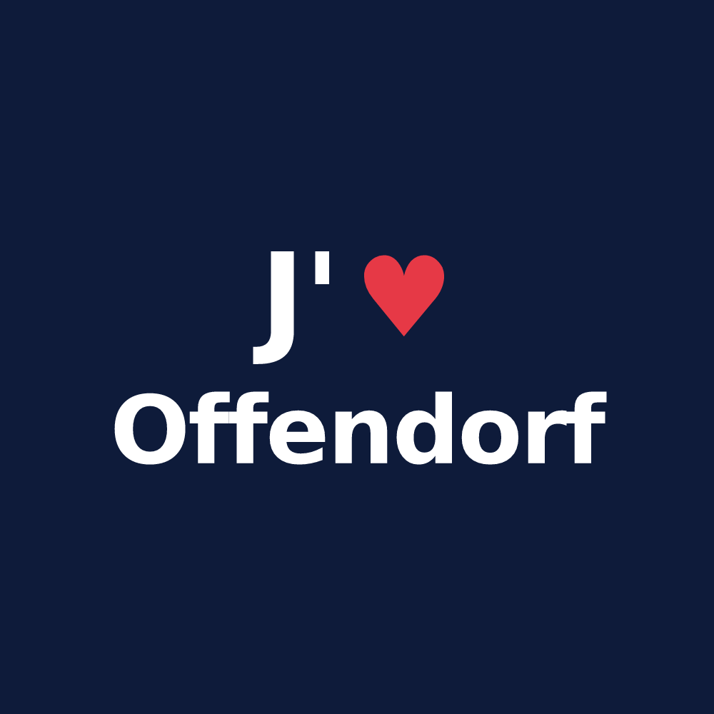 T-shirt personnalisé Offendorf — design « J'aime Offendorf » imprimé sur le t-shirt