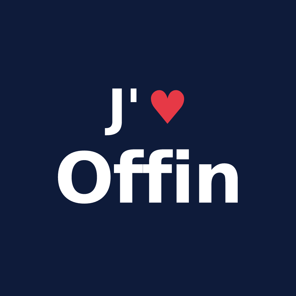 T-shirt personnalisé Offin — design « J'aime Offin » imprimé sur le t-shirt