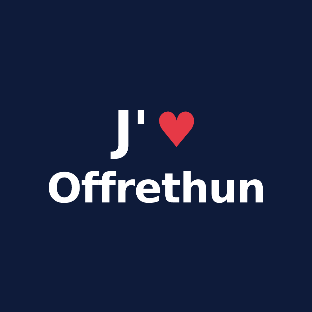 T-shirt personnalisé Offrethun — design « J'aime Offrethun » imprimé sur le t-shirt