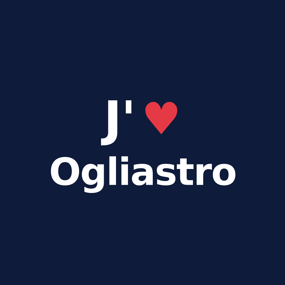 T-shirt personnalisé Ogliastro — design J'aime Ogliastro