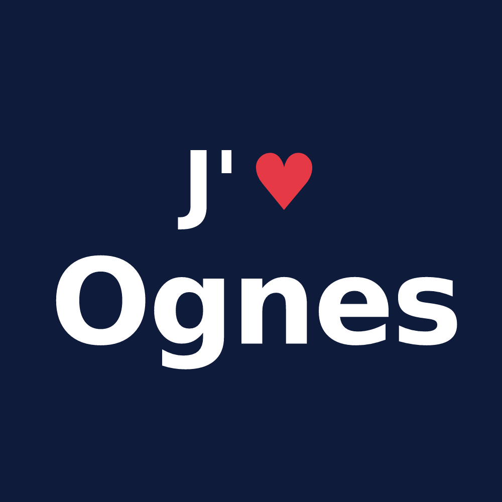 T-shirt personnalisé Ognes — design J'aime Ognes