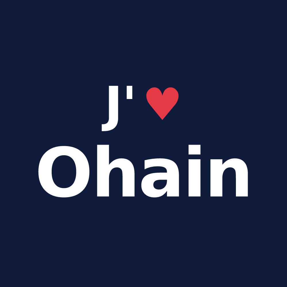 T-shirt personnalisé Ohain — design J'aime Ohain