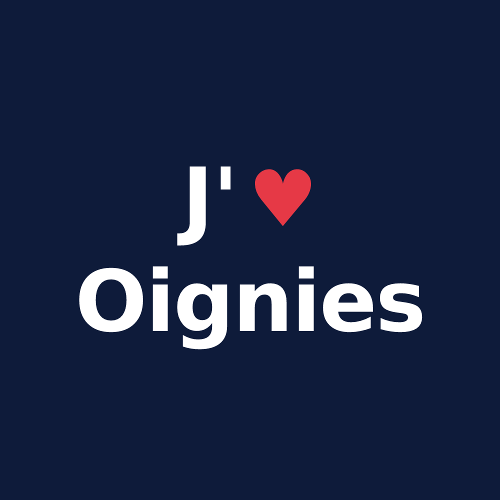 T-shirt personnalisé Oignies — design J'aime Oignies