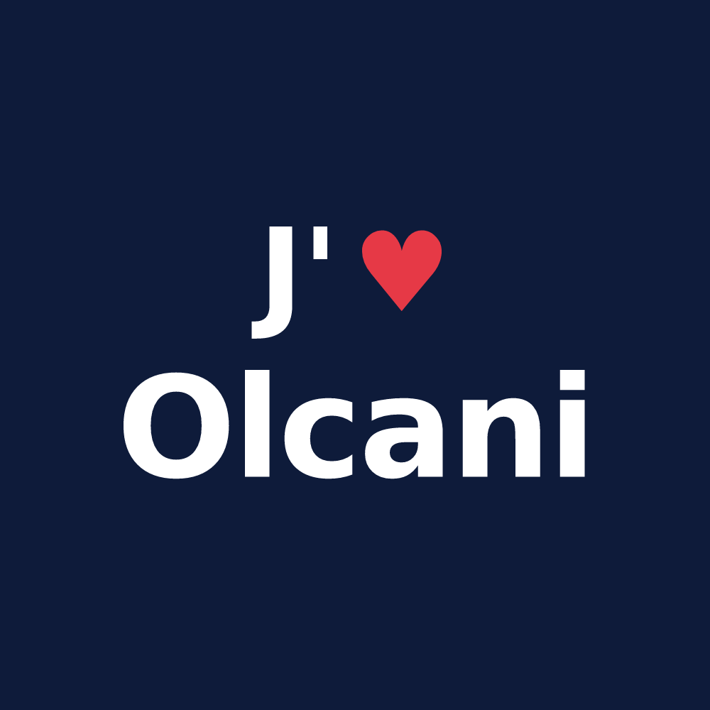 T-shirt personnalisé Olcani — design J'aime Olcani