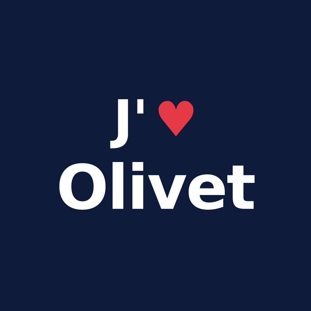 T-shirt personnalisé Olivet — design J'aime Olivet