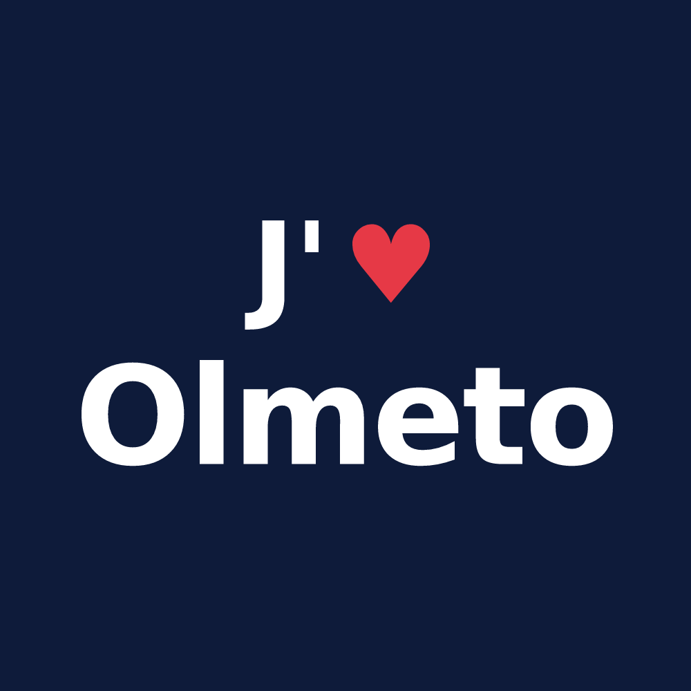 T-shirt personnalisé Olmeto — design J'aime Olmeto
