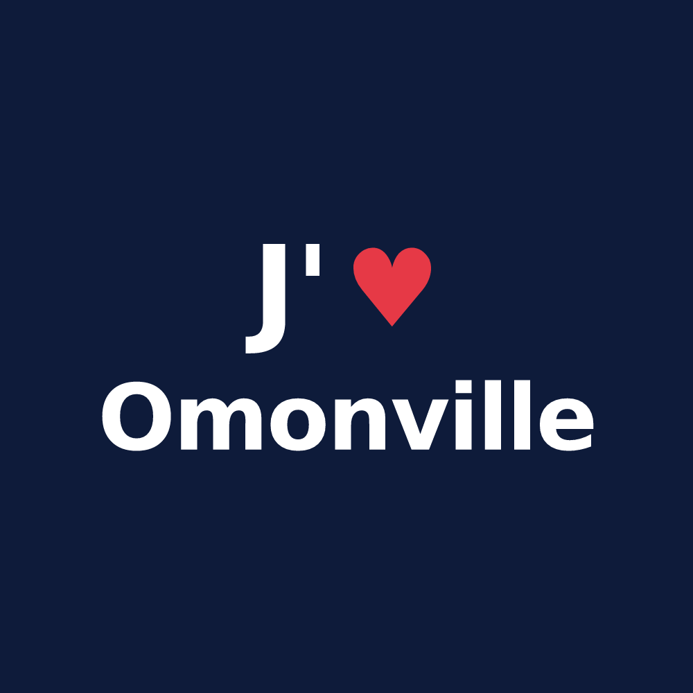 T-shirt personnalisé Omonville — design J'aime Omonville