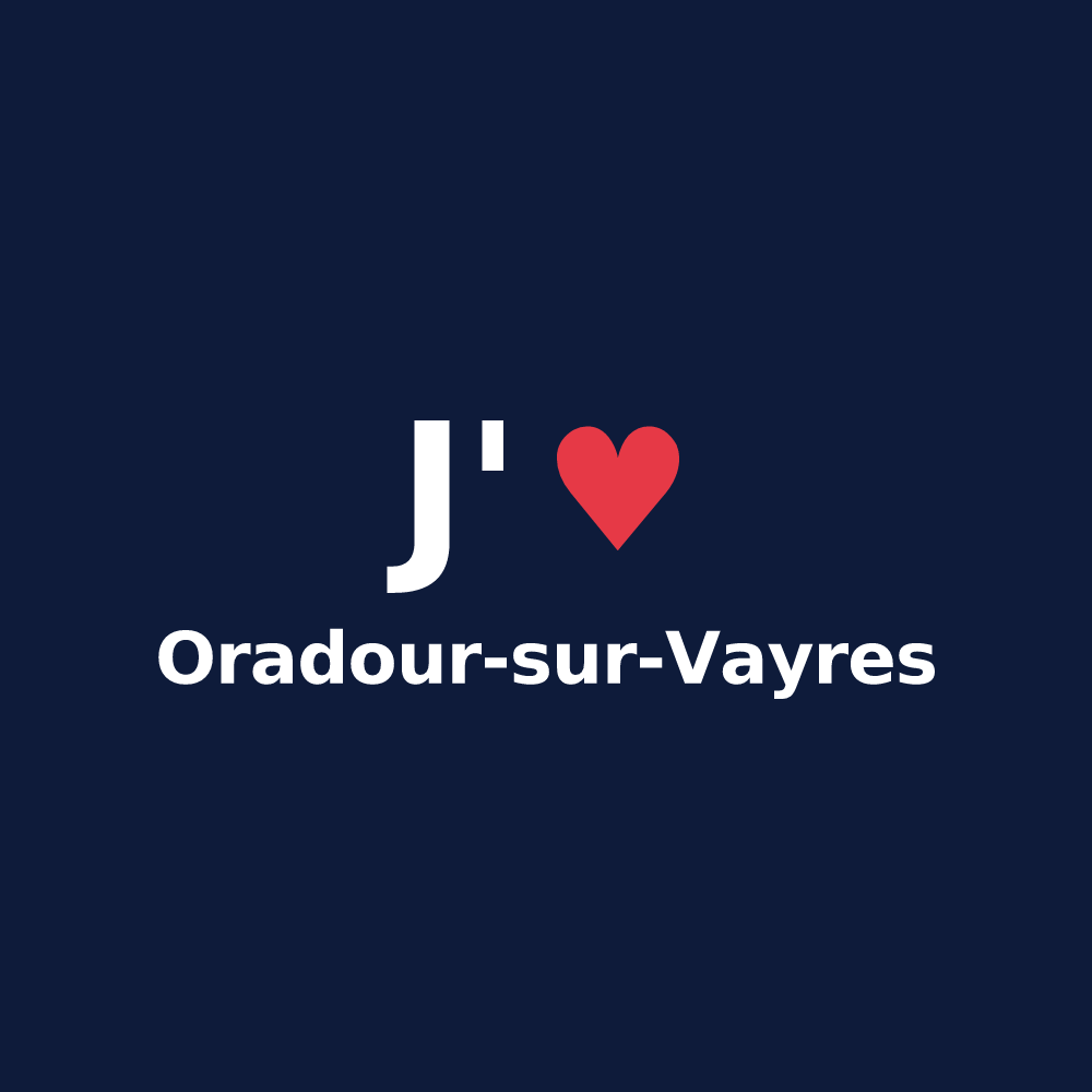 T-shirt personnalisé Oradour-sur-Vayres — design J'aime Oradour-sur-Vayres