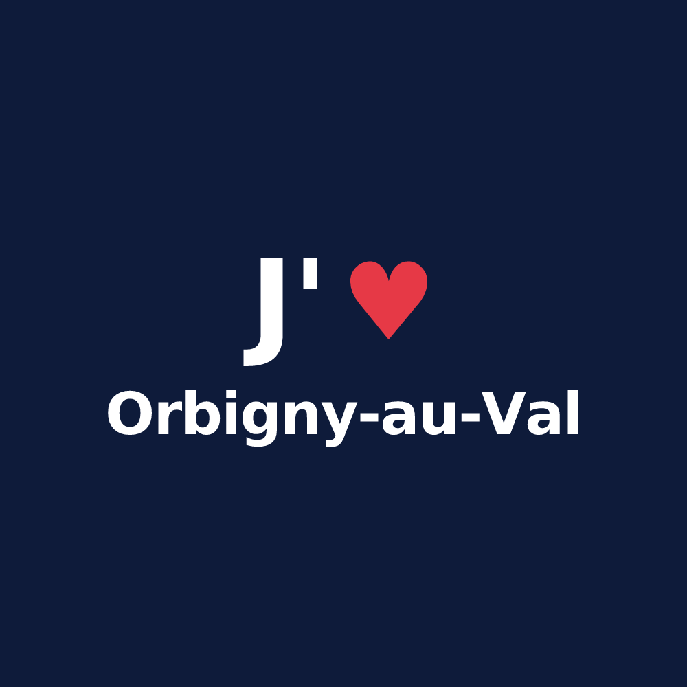 T-shirt personnalisé Orbigny-au-Val — design J'aime Orbigny-au-Val