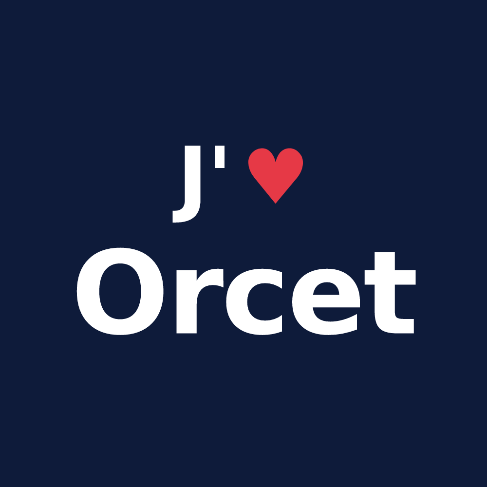T-shirt personnalisé Orcet — design J'aime Orcet