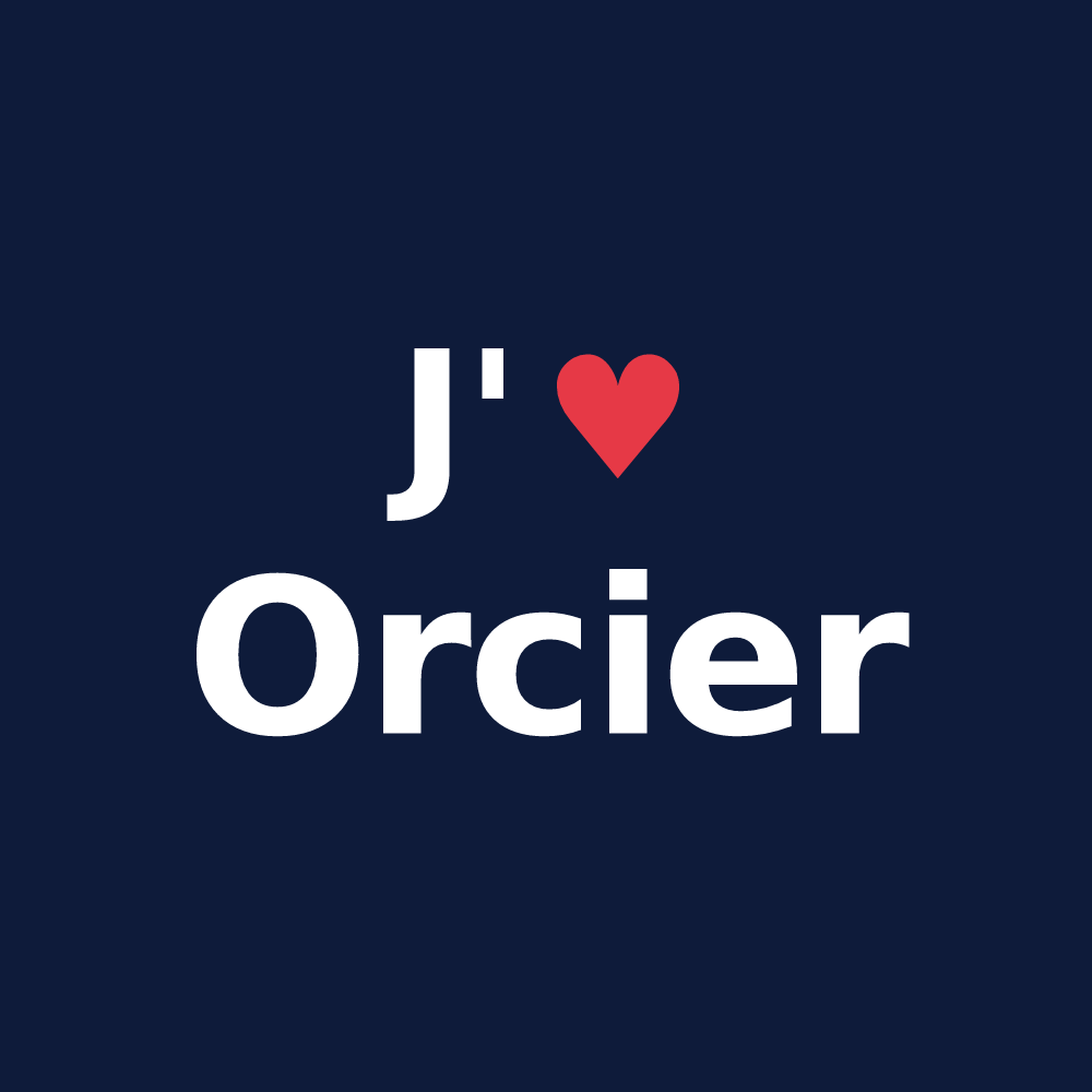 T-shirt personnalisé Orcier — design « J'aime Orcier » imprimé sur le t-shirt
