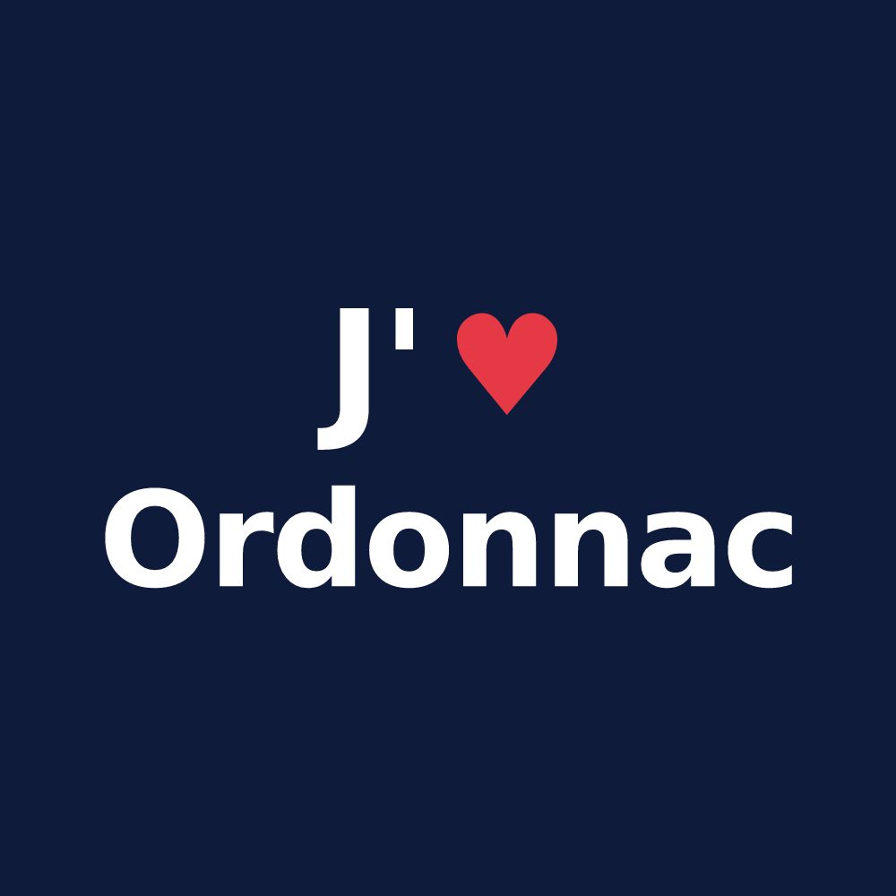 T-shirt personnalisé Ordonnac — design J'aime Ordonnac