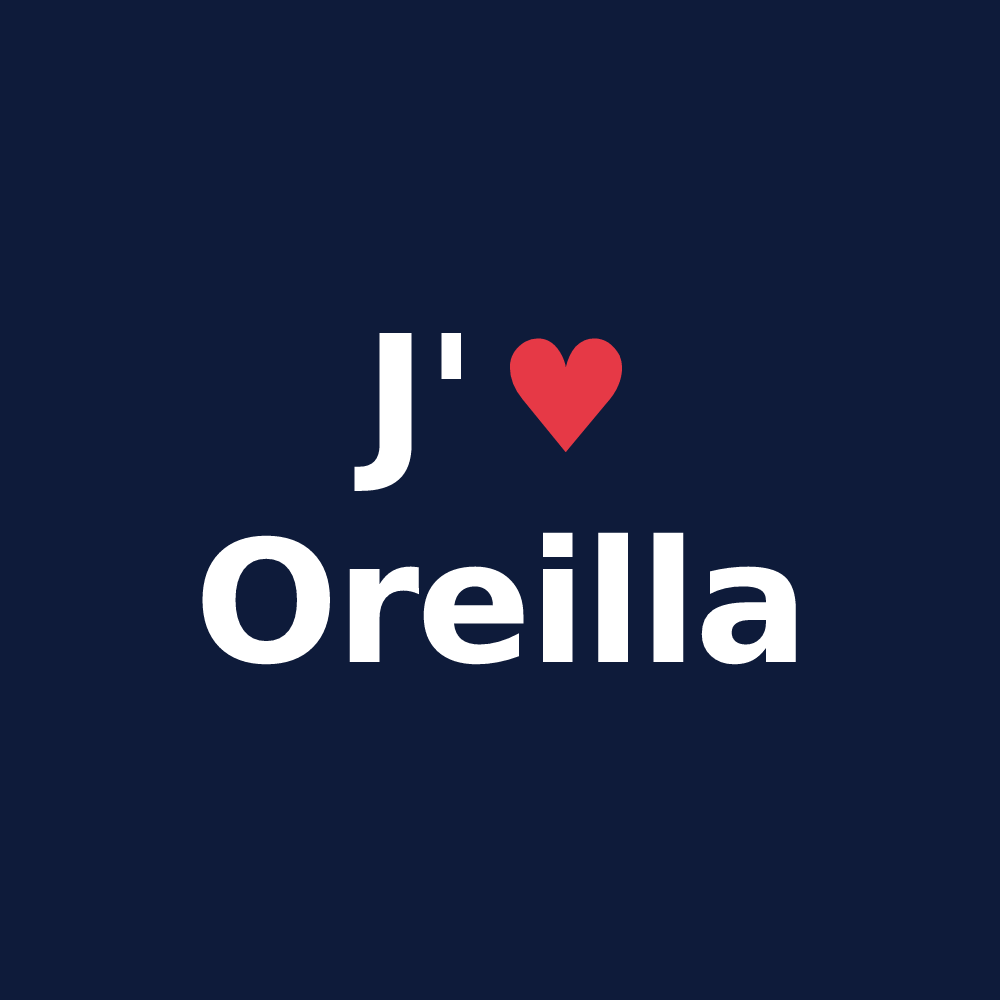 T-shirt personnalisé Oreilla — design J'aime Oreilla