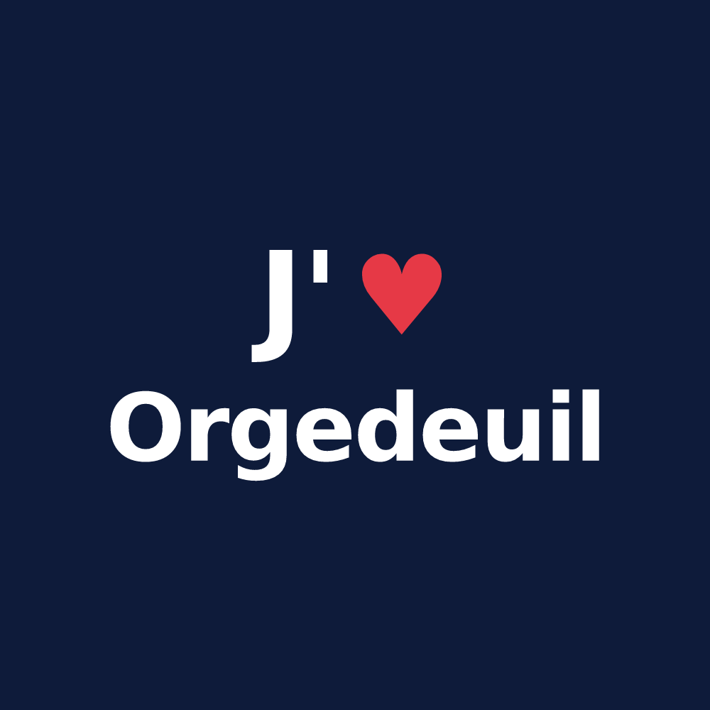 T-shirt personnalisé Orgedeuil — design J'aime Orgedeuil