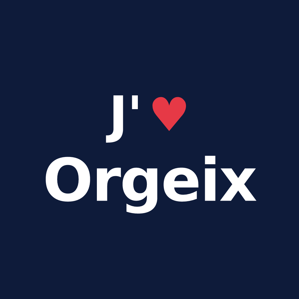 T-shirt personnalisé Orgeix — design J'aime Orgeix