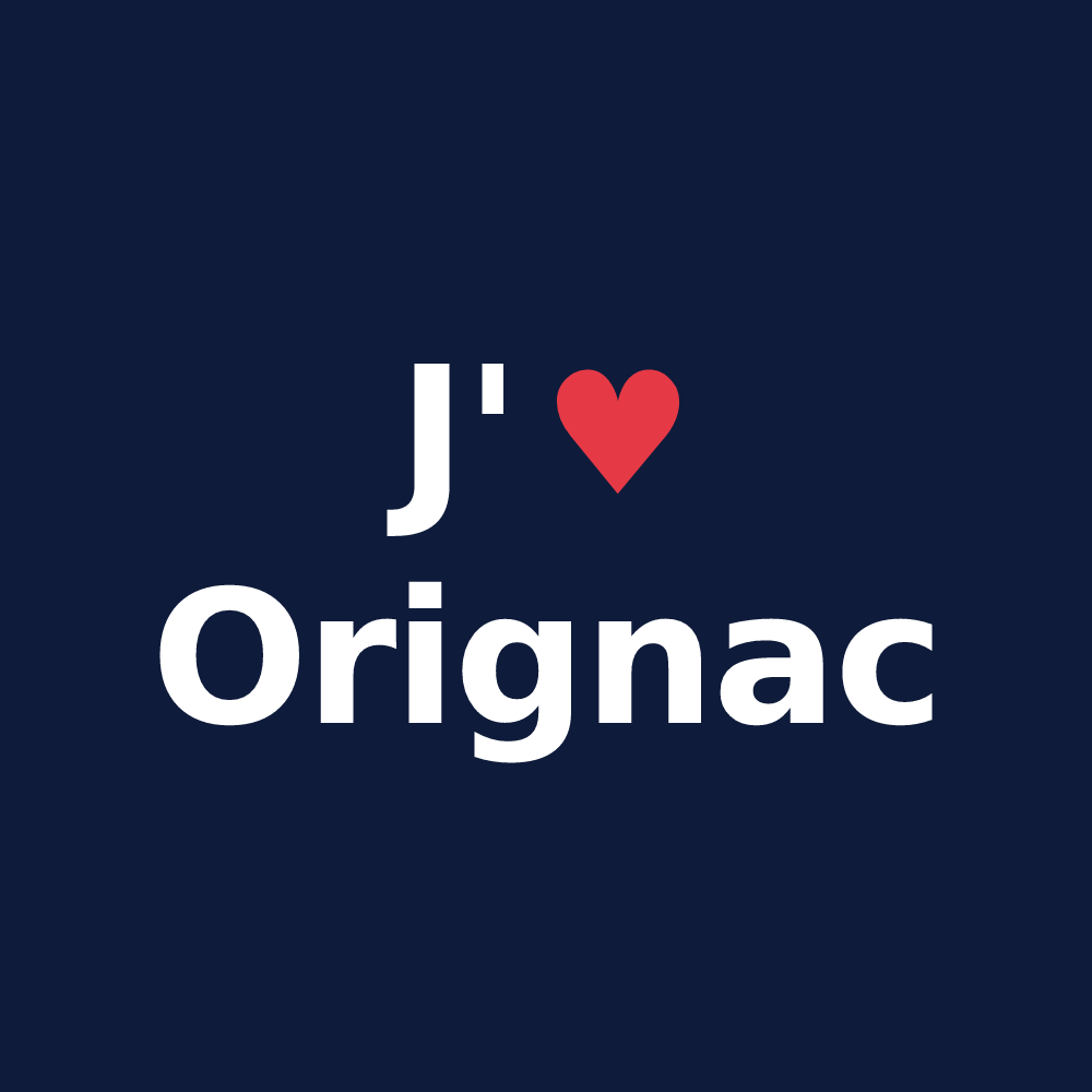 T-shirt personnalisé Orignac — design J'aime Orignac