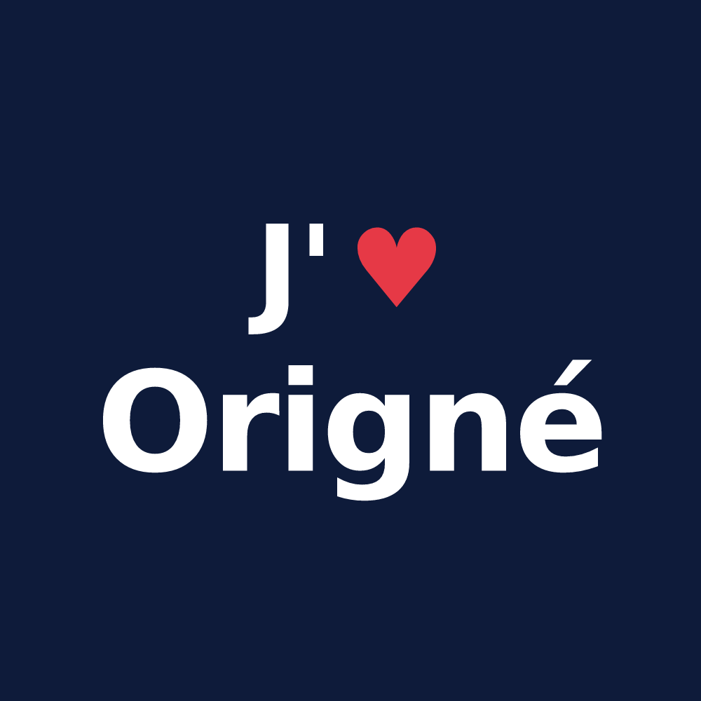 T-shirt personnalisé Origné — design J'aime Origné