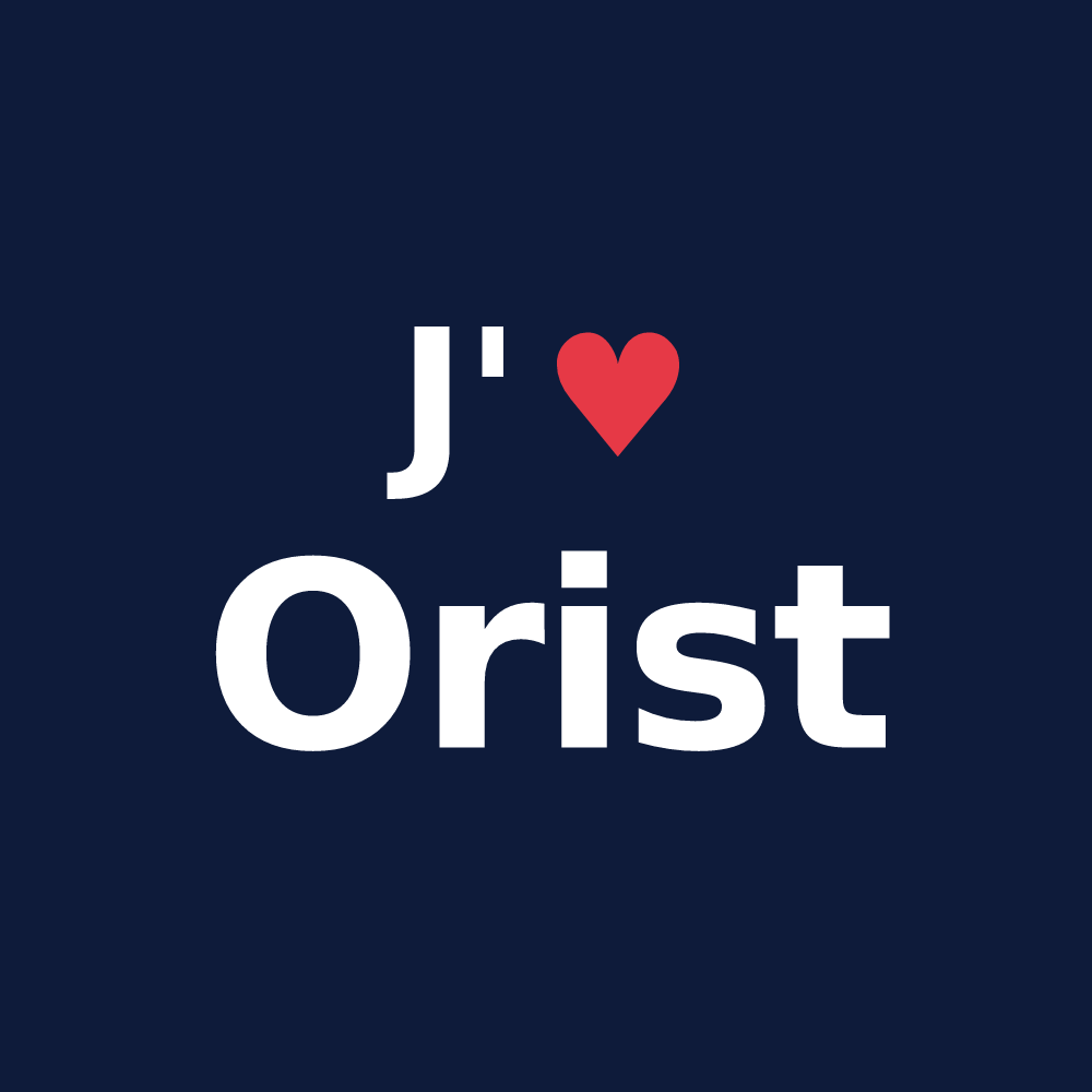 T-shirt personnalisé Orist — design « J'aime Orist » imprimé sur le t-shirt