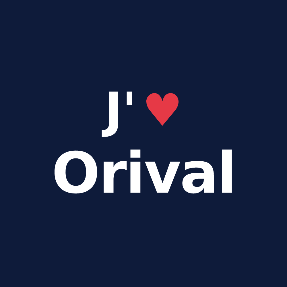 T-shirt personnalisé Orival — design « J'aime Orival » imprimé sur le t-shirt