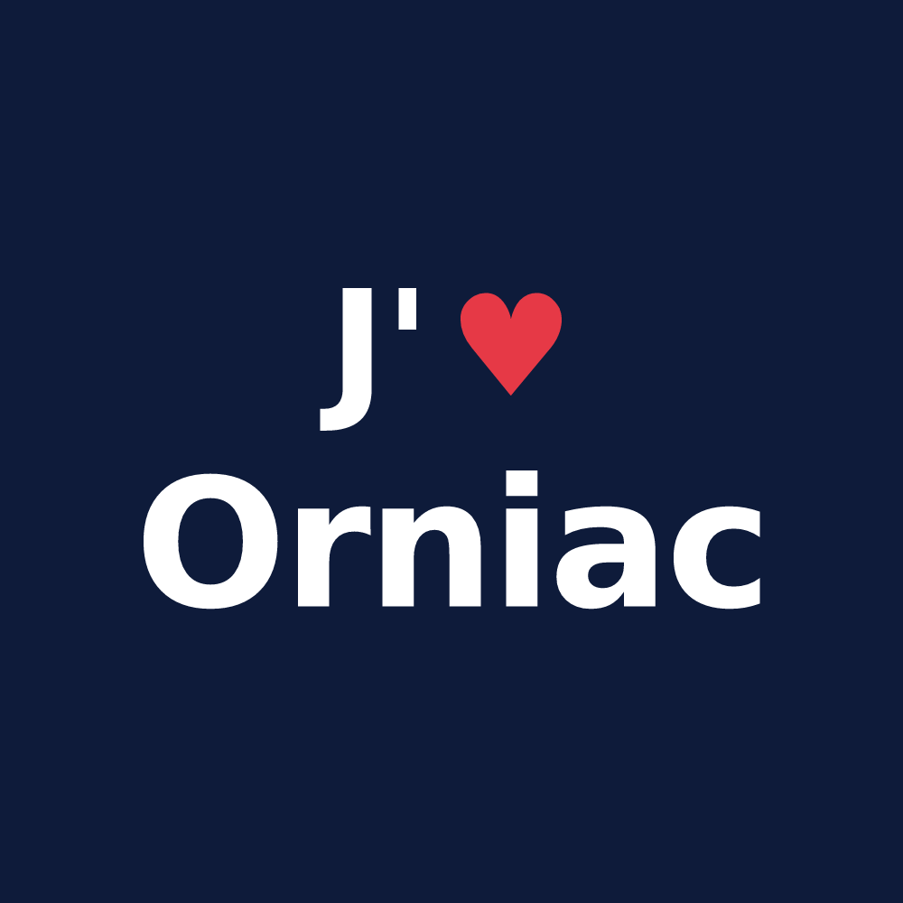 T-shirt personnalisé Orniac — design J'aime Orniac