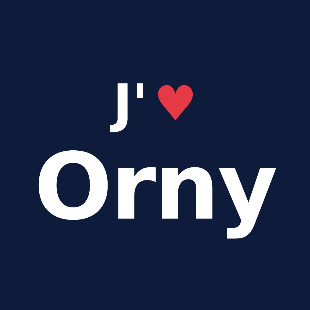T-shirt personnalisé Orny — design J'aime Orny