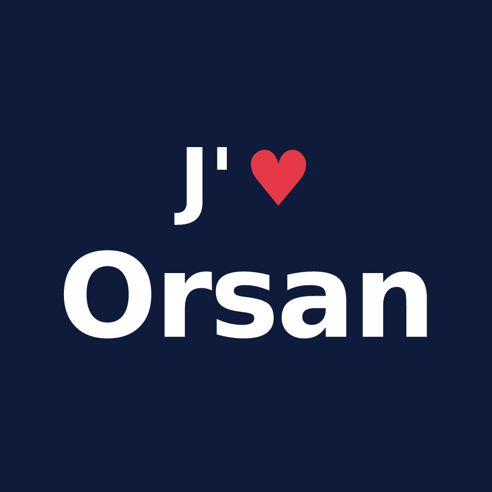 T-shirt personnalisé Orsan — design « J'aime Orsan » imprimé sur le t-shirt