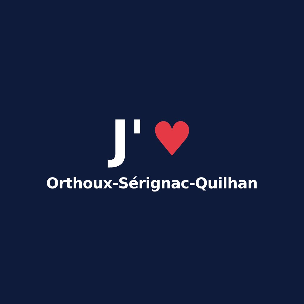 T-shirt personnalisé Orthoux-Sérignac-Quilhan — design J'aime Orthoux-Sérignac-Quilhan