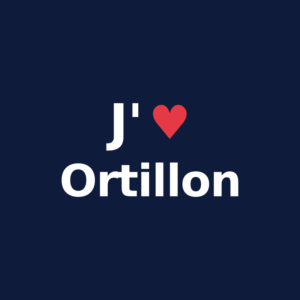 T-shirt personnalisé Ortillon — design J'aime Ortillon
