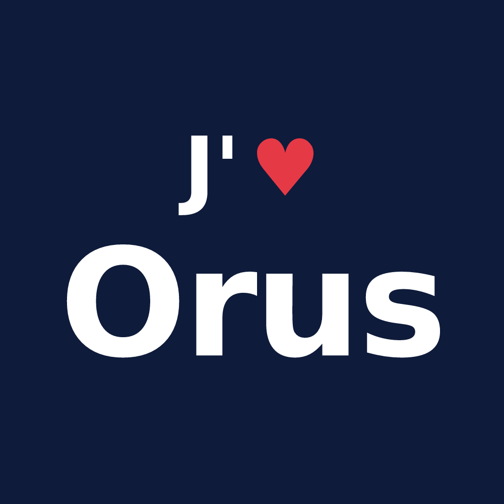 T-shirt personnalisé Orus — design J'aime Orus