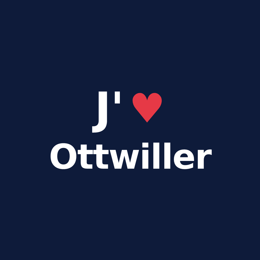 T-shirt personnalisé Ottwiller — design « J'aime Ottwiller » imprimé sur le t-shirt