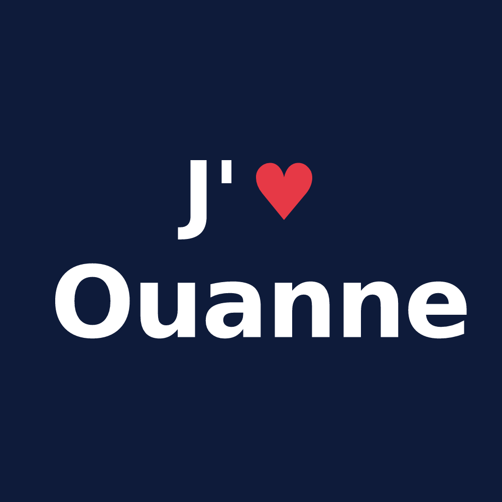 T-shirt personnalisé Ouanne — design J'aime Ouanne