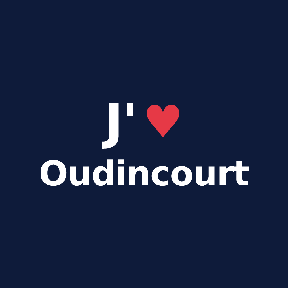 T-shirt personnalisé Oudincourt — design J'aime Oudincourt