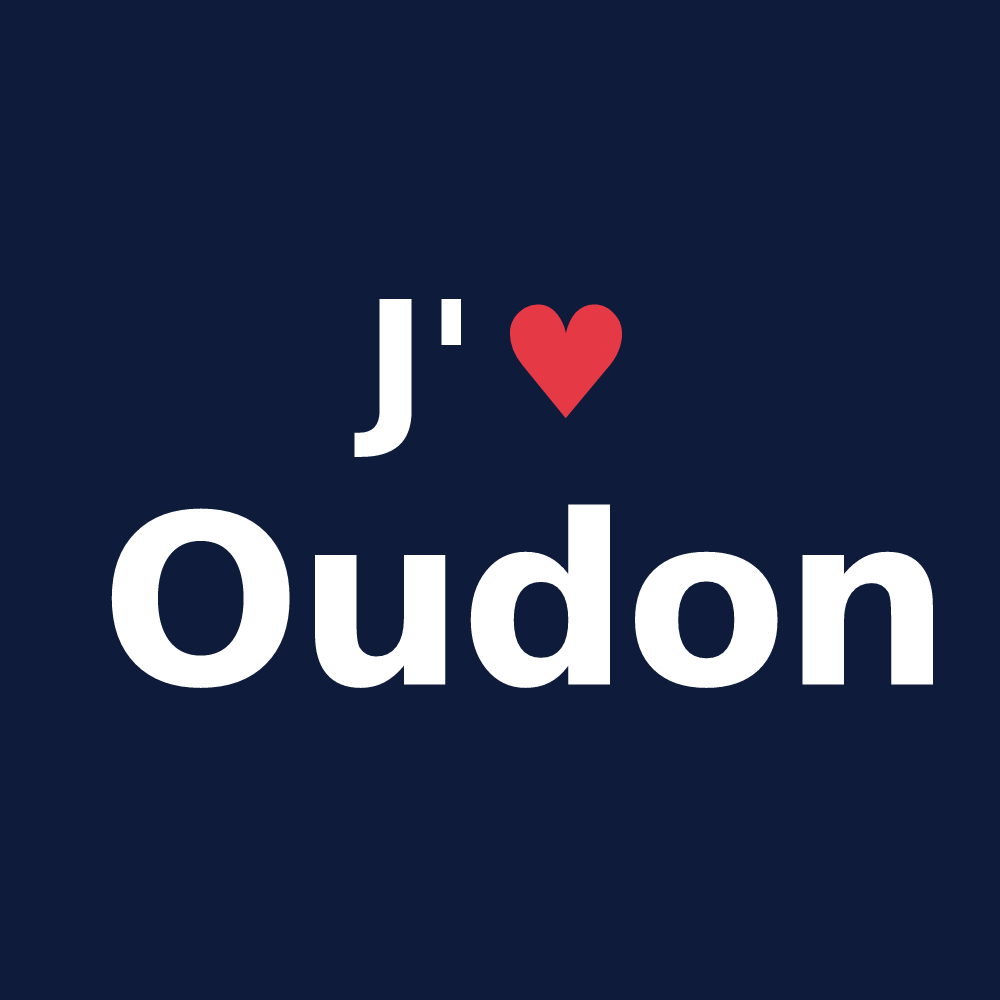 T-shirt personnalisé Oudon — design J'aime Oudon